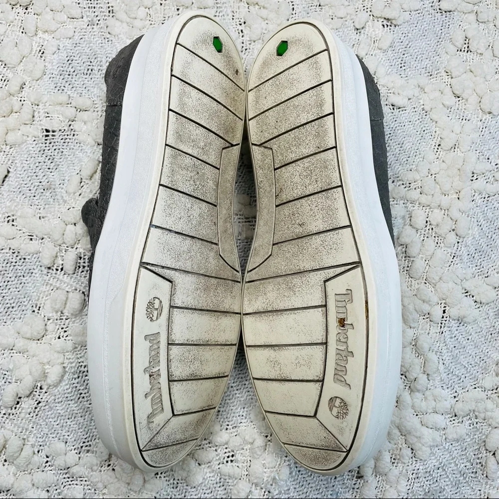 Timberland Sneakers Women's Size Slip On Gray Leather‎ Platform